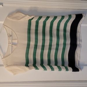 Joie Ivory Green Nacy Silk Blouse